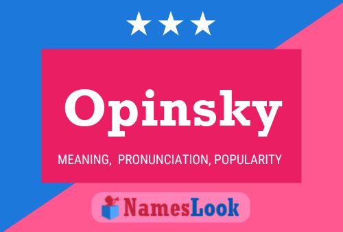 Opinsky Namensposter