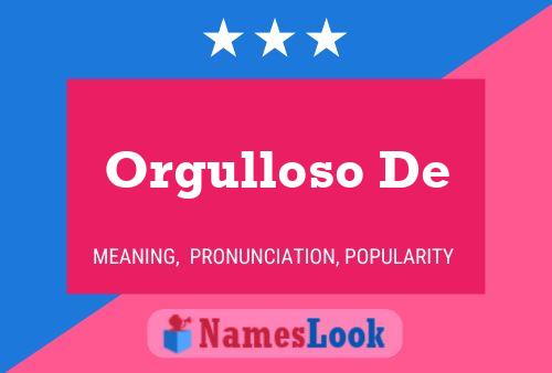 Orgulloso De Namensposter