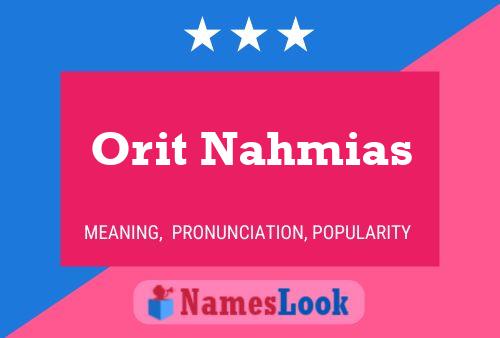 Orit Nahmias Namensposter