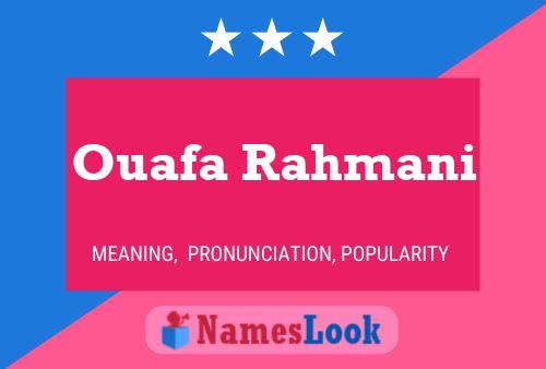 Ouafa Rahmani Namensposter