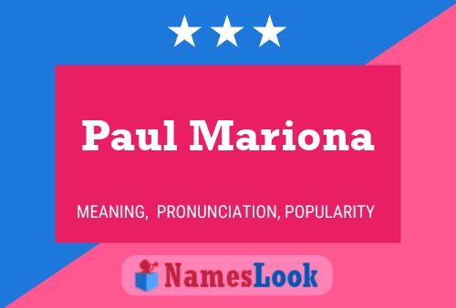 Paul Mariona Namensposter