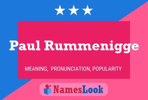 Paul Rummenigge Namensposter