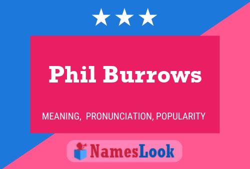 Phil Burrows Namensposter