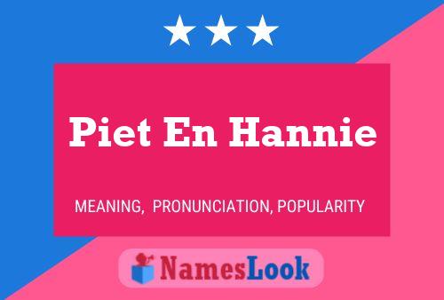 Piet En Hannie Namensposter