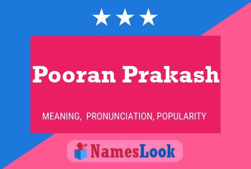 Pooran Prakash Namensposter