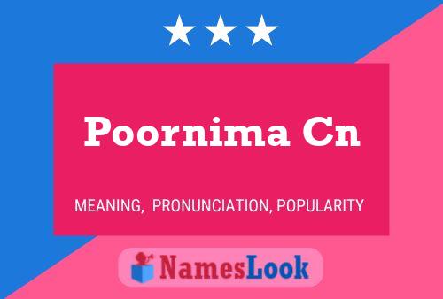 Poornima Cn Namensposter