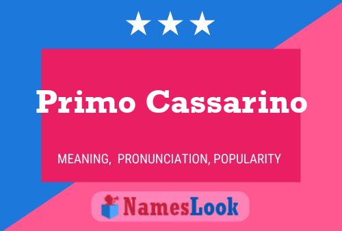 Primo Cassarino Namensposter