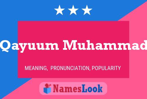 Qayuum Muhammad Namensposter