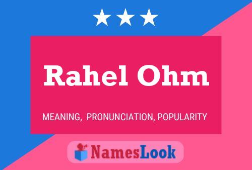 Rahel Ohm Namensposter