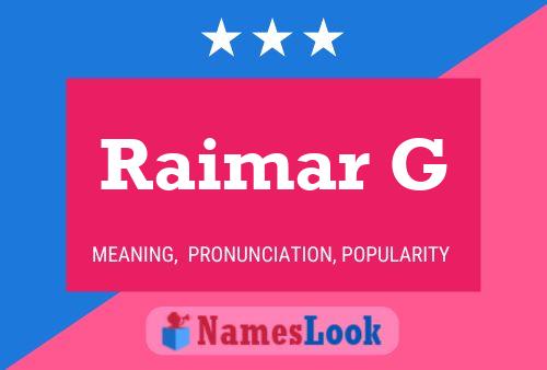 Raimar G Namensposter