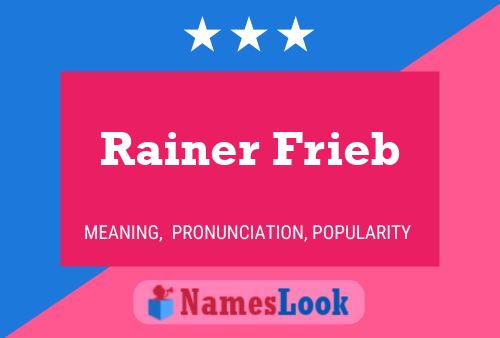 Rainer Frieb Namensposter