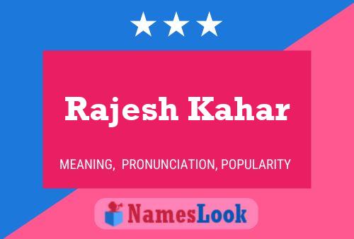 Rajesh Kahar Namensposter