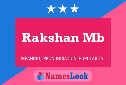 Rakshan Mb Namensposter