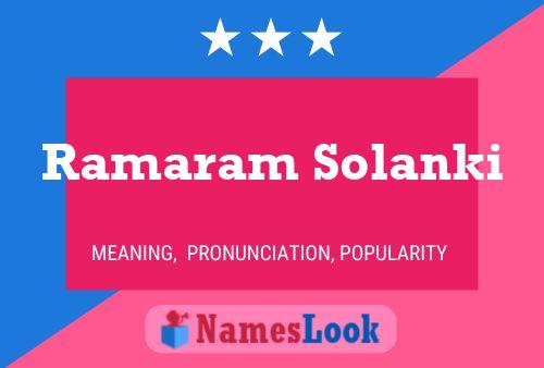 Ramaram Solanki Namensposter