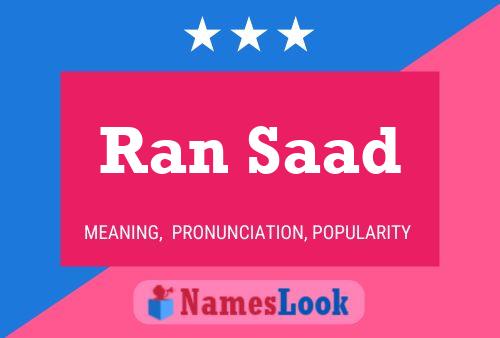 Ran Saad Namensposter