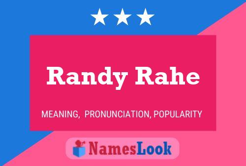 Randy Rahe Namensposter