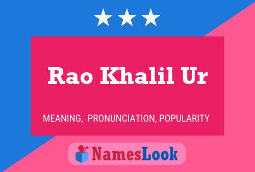 Rao Khalil Ur Namensposter