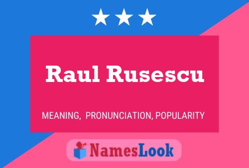 Raul Rusescu Namensposter