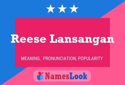 Reese Lansangan Namensposter