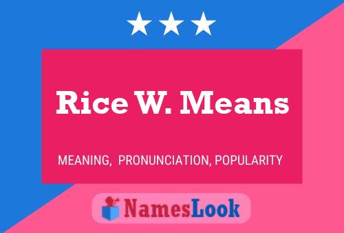 Rice W. Means Namensposter