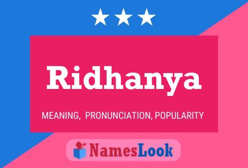 Ridhanya Namensposter