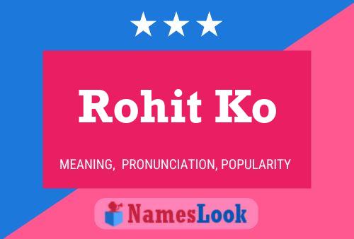 Rohit Ko Namensposter