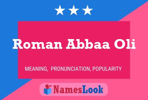 Roman Abbaa Oli Namensposter