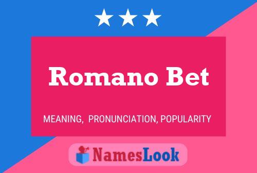 Romano Bet Namensposter