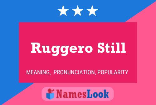 Ruggero Still Namensposter