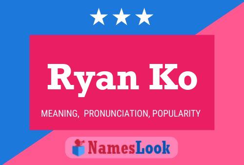 Ryan Ko Namensposter