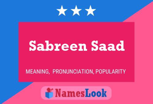 Sabreen Saad Namensposter