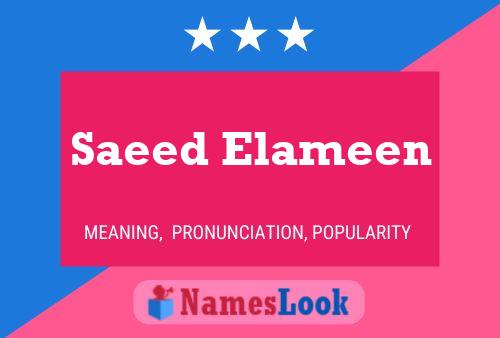 Saeed Elameen Namensposter