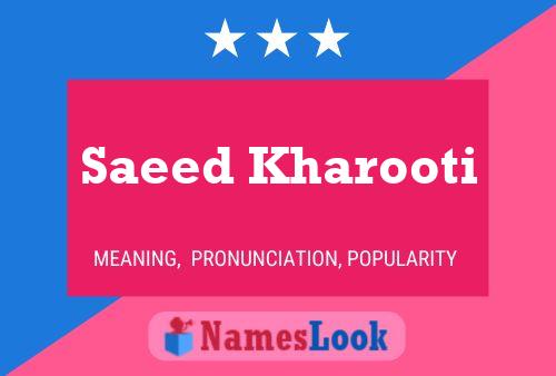 Saeed Kharooti Namensposter