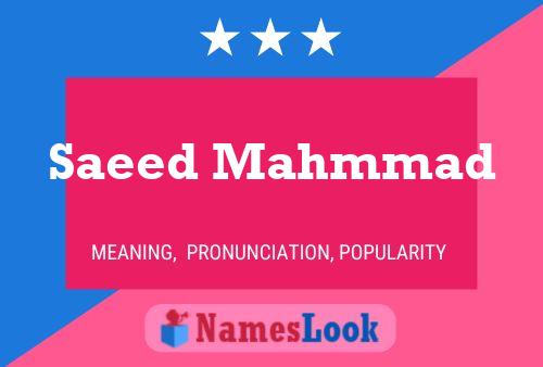 Saeed Mahmmad Namensposter