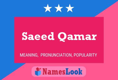 Saeed Qamar Namensposter