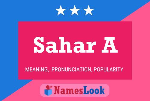 Sahar A Namensposter