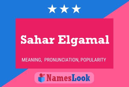 Sahar Elgamal Namensposter