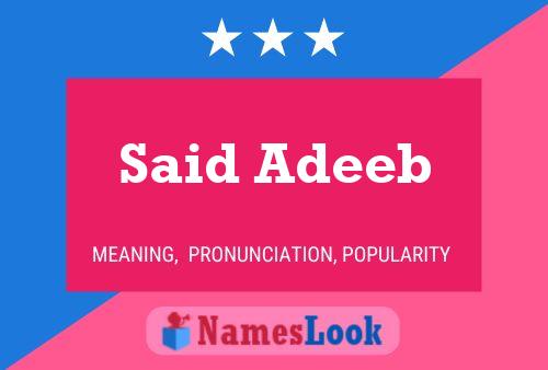 Said Adeeb Namensposter