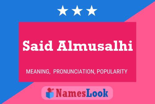 Said Almusalhi Namensposter