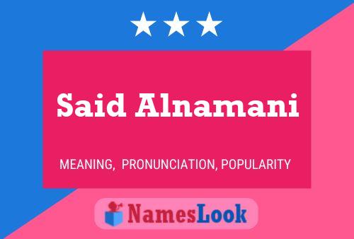 Said Alnamani Namensposter