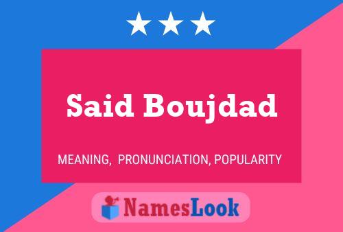 Said Boujdad Namensposter