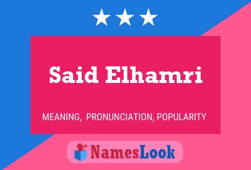 Said Elhamri Namensposter