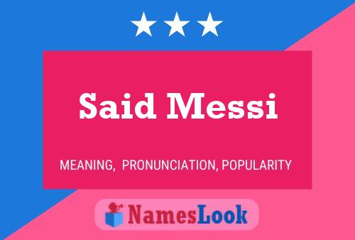 Said Messi Namensposter