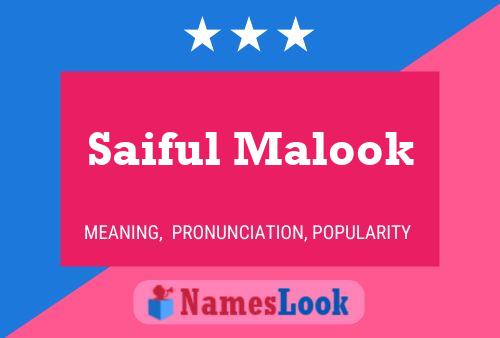 Saiful Malook Namensposter