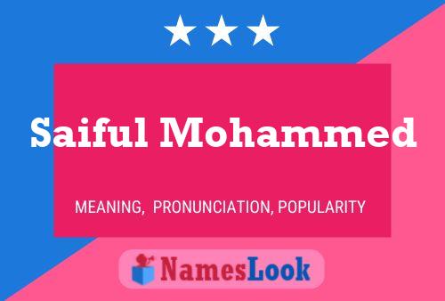 Saiful Mohammed Namensposter