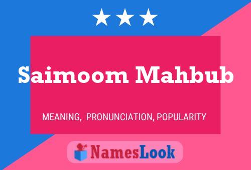 Saimoom Mahbub Namensposter