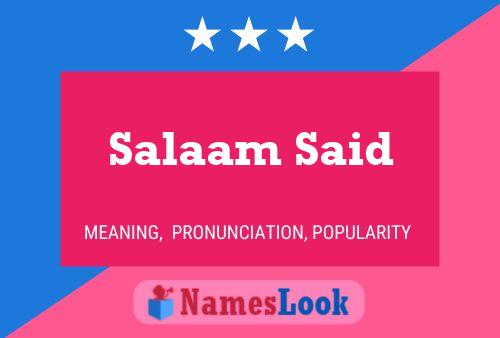 Salaam Said Namensposter