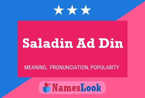 Saladin Ad Din Namensposter