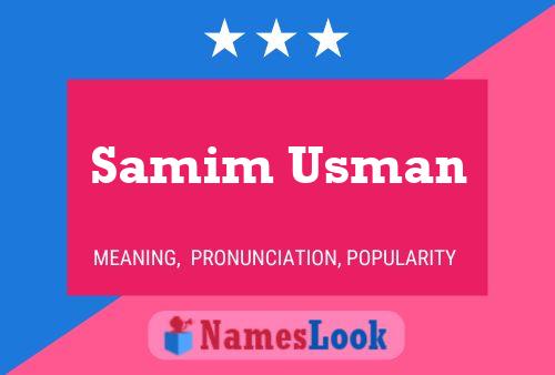 Samim Usman Namensposter