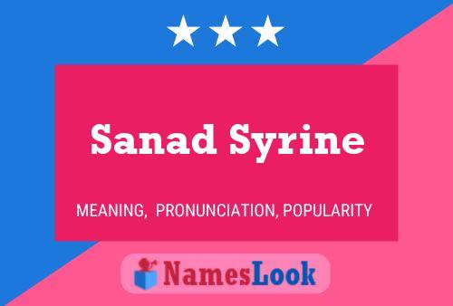 Sanad Syrine Namensposter